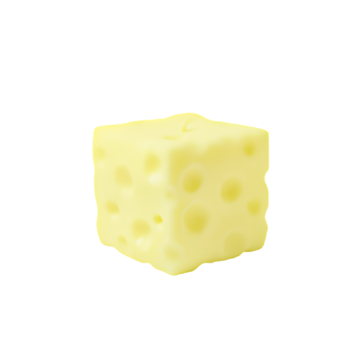 Block of cheese squishy on a white background