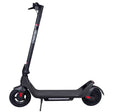 Black electric scooter with extendable handle on a white background
